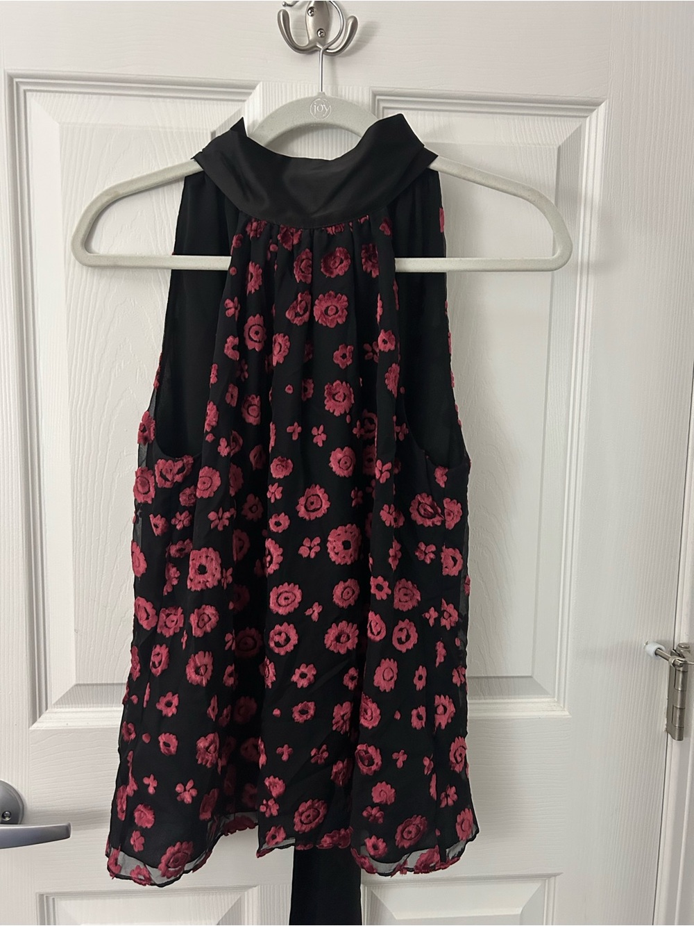 Ramy Brook New York Sleeveless Blouse with Burgandy Floral Print
